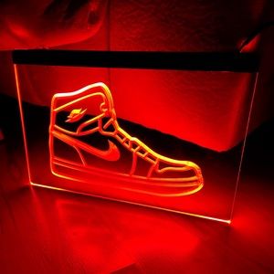 NIKE SHOE LED NEON RED LIGHT SIGN 8x12